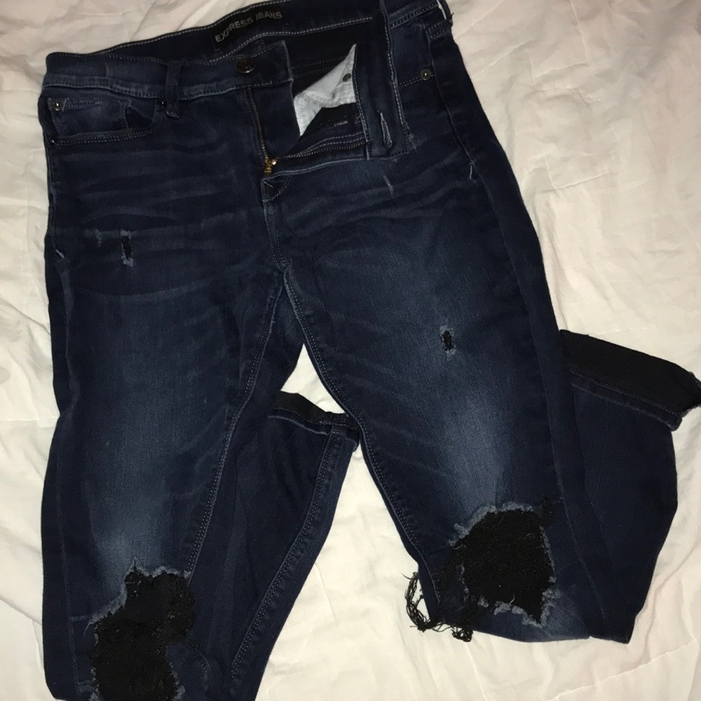 Distressed express jeans